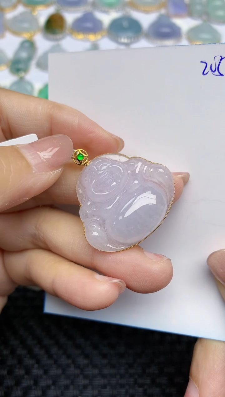 【闪购商品】翡翠颈饰18K金镶嵌天然A货翡翠 205