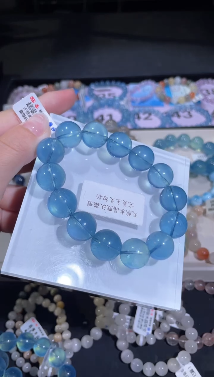 水晶手链未镶嵌绵***妙144号多样性发货一E 16+海蓝宝