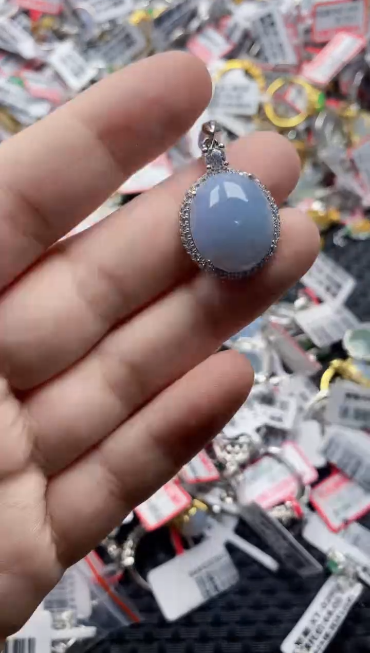 翡翠戒指银S925镶嵌555----5