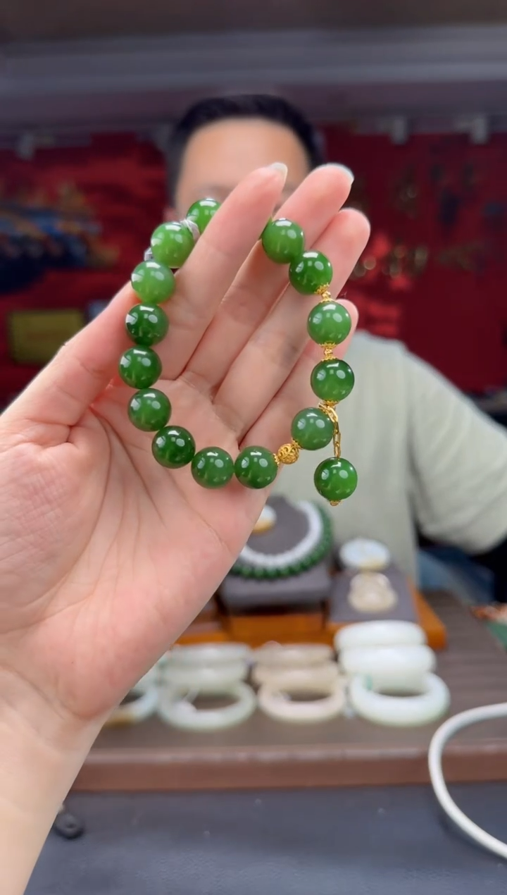 手串未镶嵌和田玉碧玉diy单圈手串