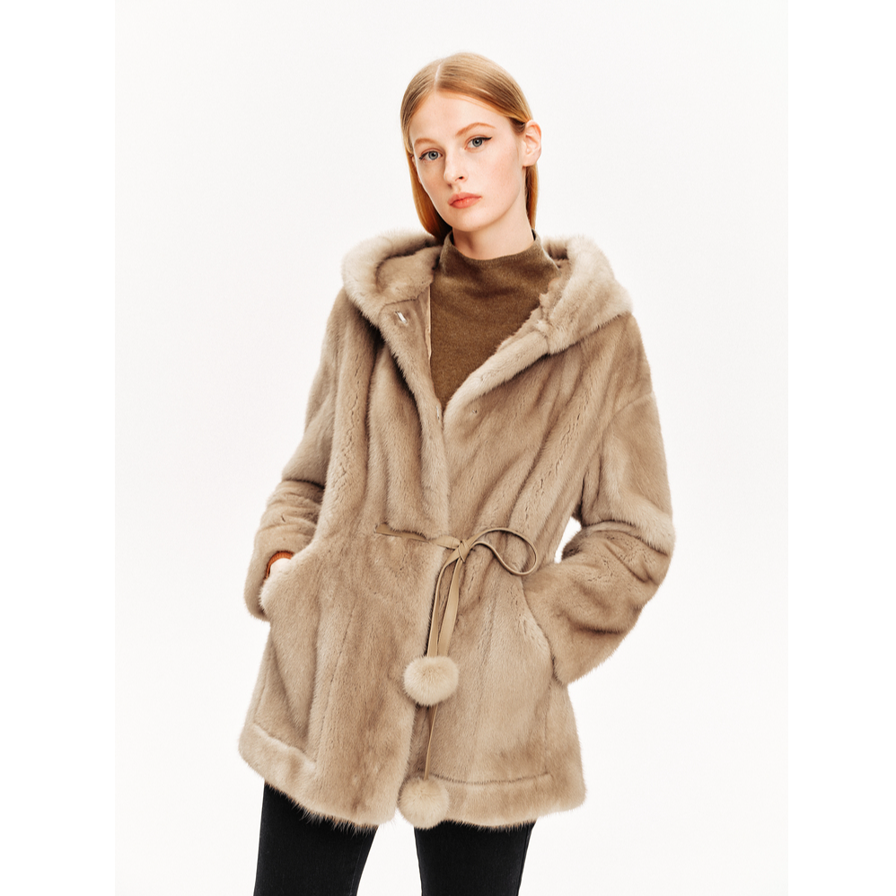 PSALTER诗篇冬高奢整貂时尚设计款原色貂皮草6C34509100