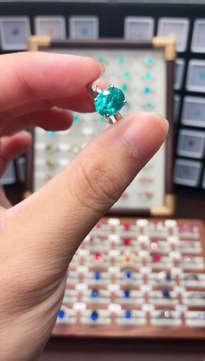 银S925镶嵌戒指碧玺111