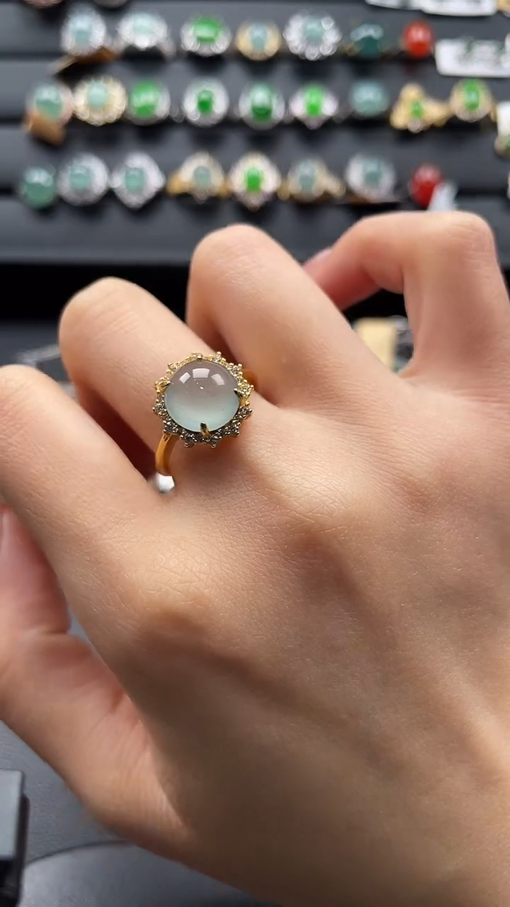 【闪购商品】翡翠戒指银S925镶嵌365433