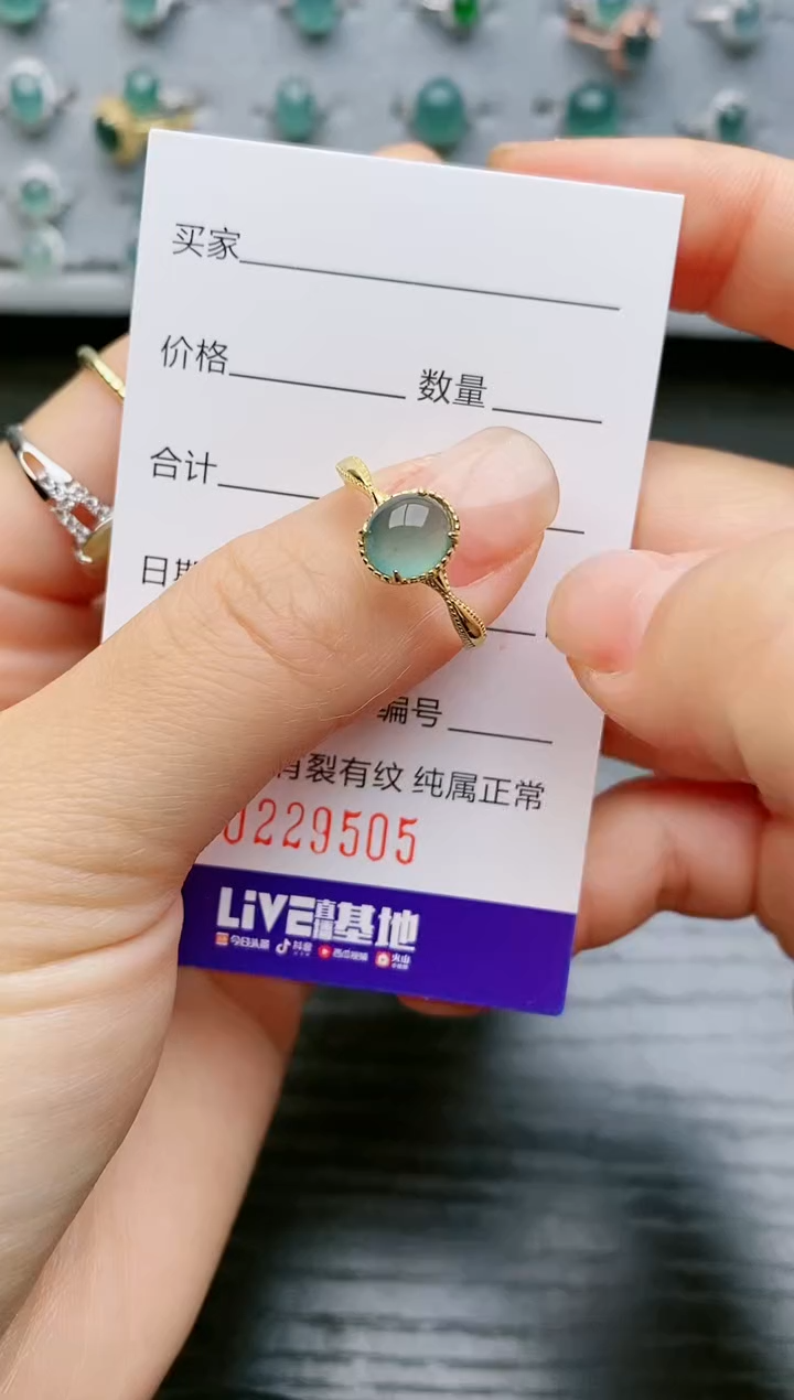 【闪购商品】翡翠戒指银S925镶嵌9505