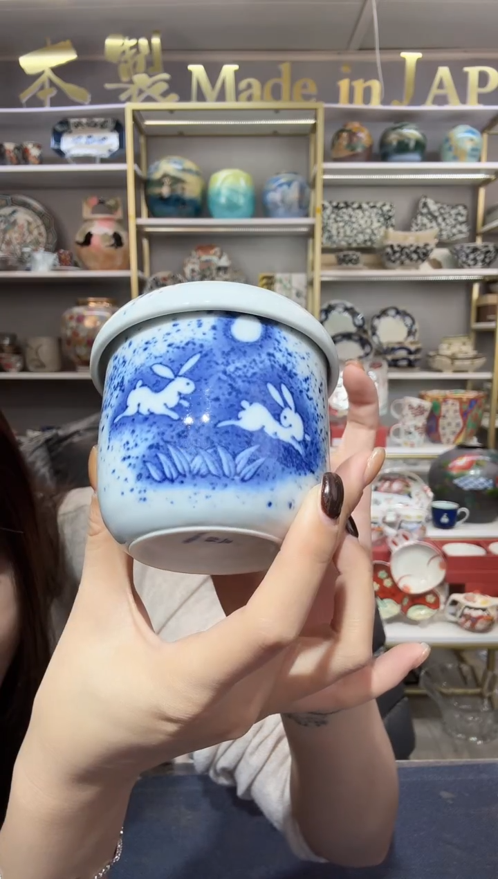 瓷吹墨兔炖盅2只装