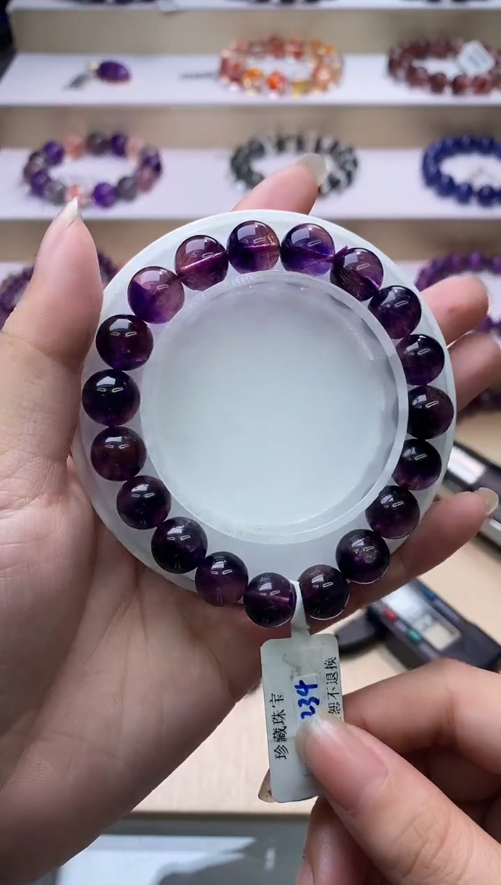 【闪购商品】水晶手链未镶嵌紫超七单圈10m+