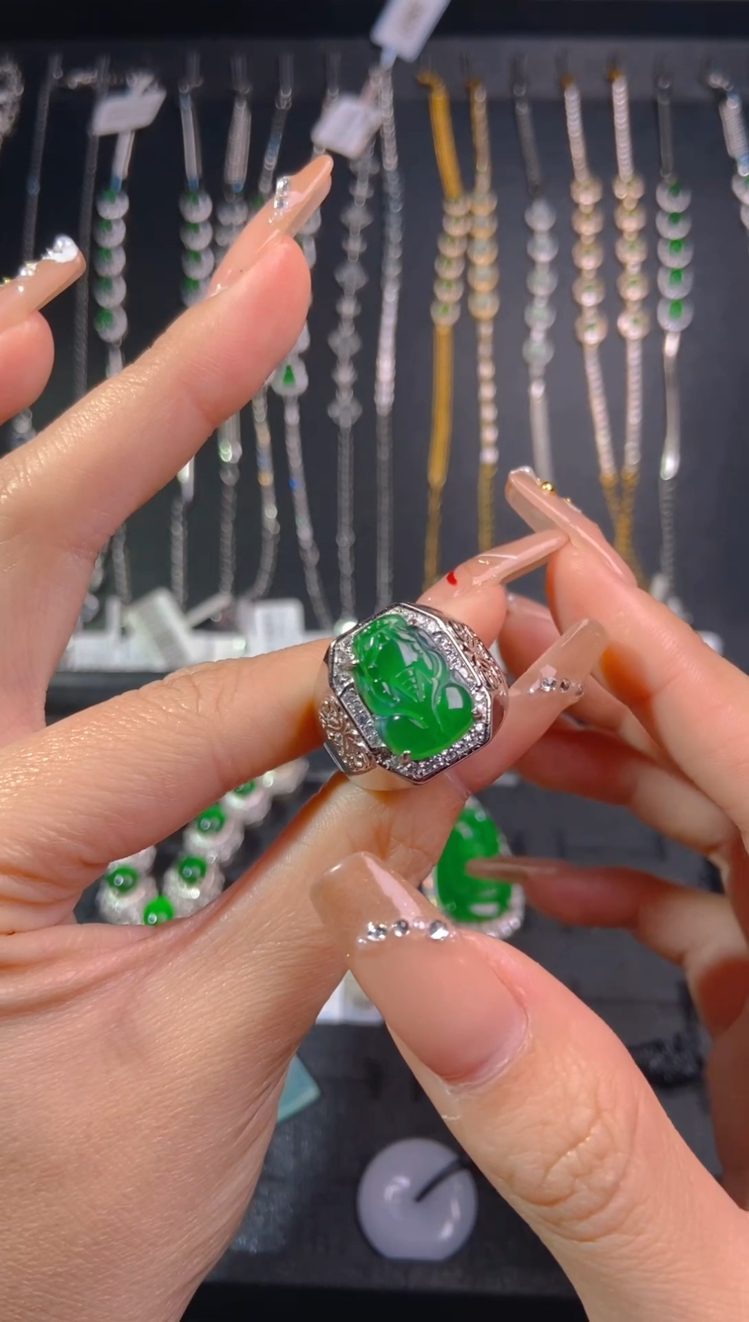 【闪购商品】翡翠戒指未镶嵌天然翡翠A货80