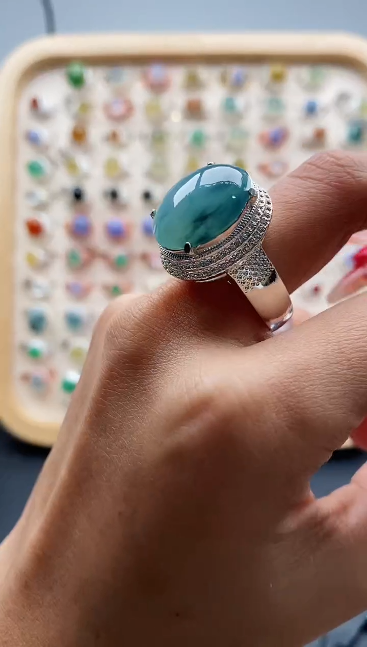 【闪购商品】翡翠戒指未镶嵌缅甸天然A货翡翠555 10+1