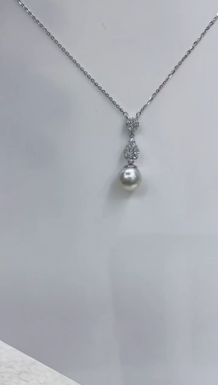 【闪购商品】海水珍珠颈饰银S925镶嵌海水珍珠项链