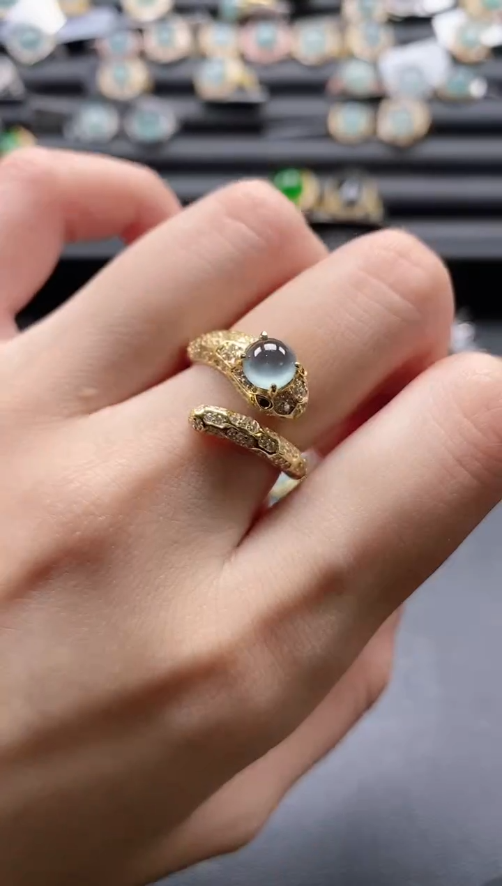 【闪购商品】翡翠戒指银S925镶嵌5151-20