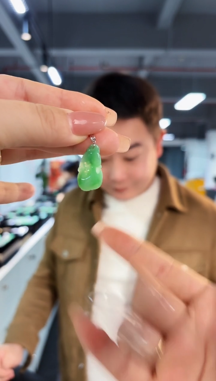 【闪购商品】翡翠颈饰18K金镶嵌缅料A货/支持复检/一件