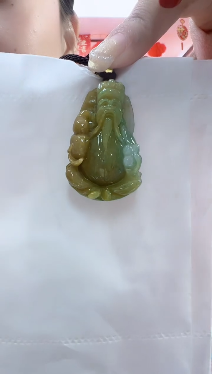 【闪购商品】翡翠颈饰未镶嵌孤品财神宽