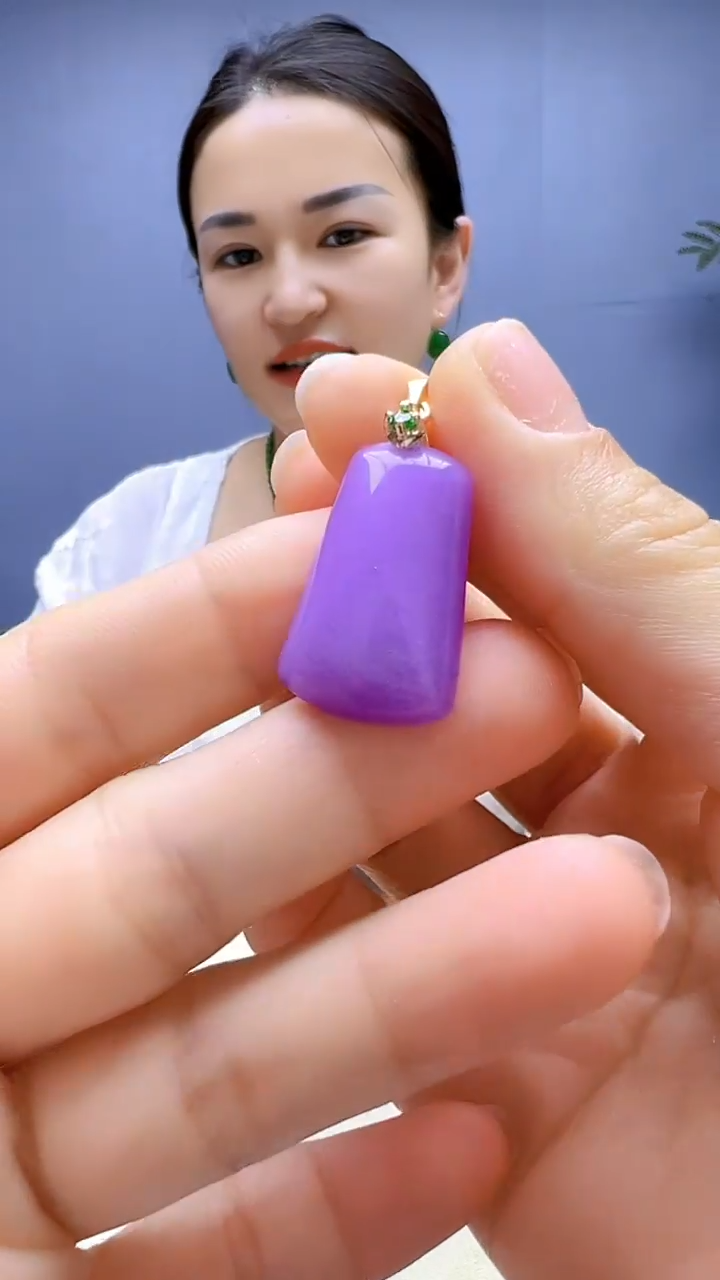 翡翠14K金镶嵌颈饰沉白diy颈饰