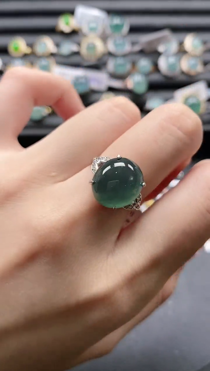 【闪购商品】翡翠戒指银S925镶嵌1111