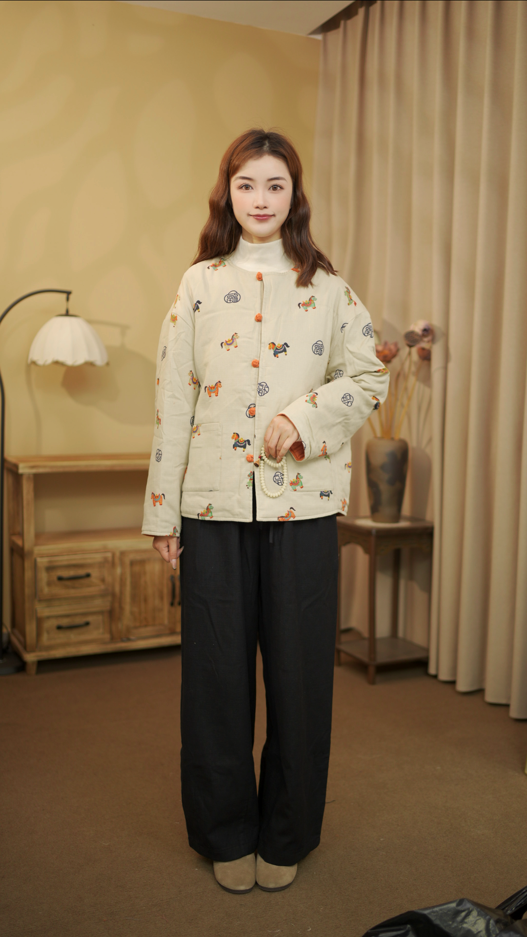 【青婉】A006秋冬新款女装双面双穿外套宽松休闲民族风汉服棉衣棉服