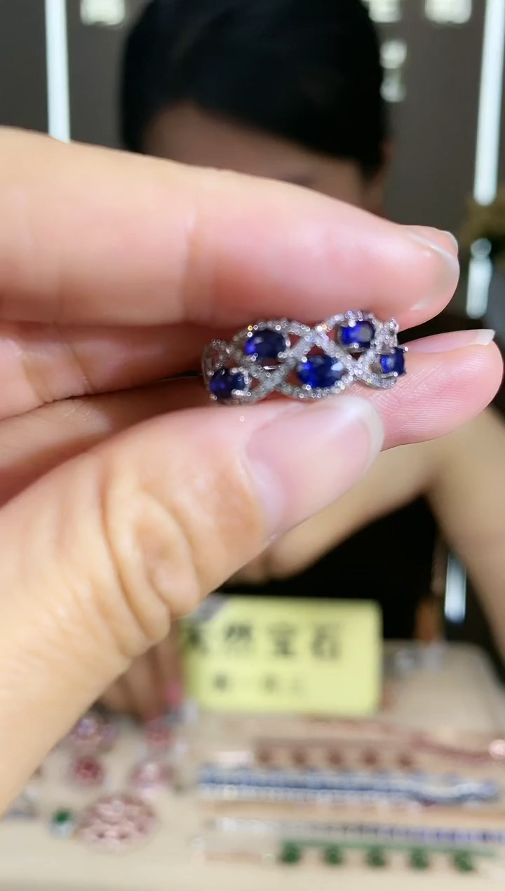 【闪购商品】蓝宝石手饰银S925镶嵌手饰