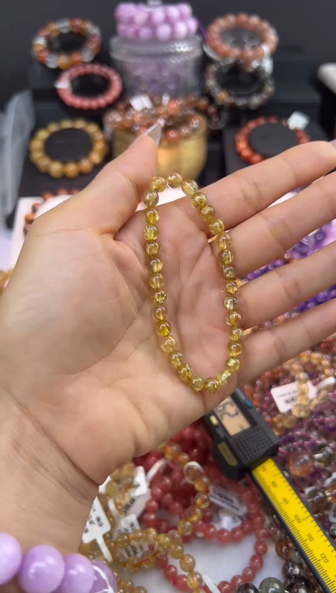 未镶嵌手串水晶金发晶6mm