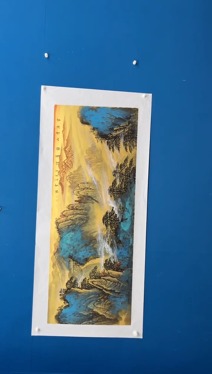 【闪购商品】国画张-金色华章原作山水/无框/W带画册