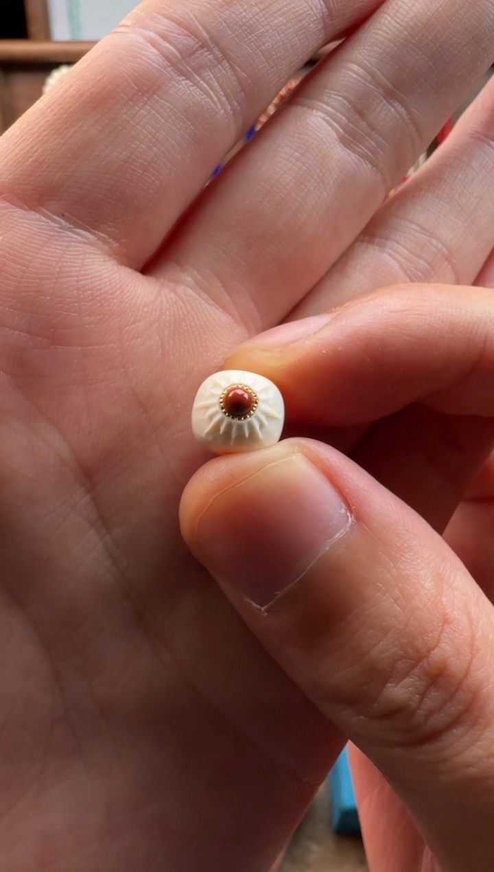 吊坠猛犸象牙雕刻单珠配饰