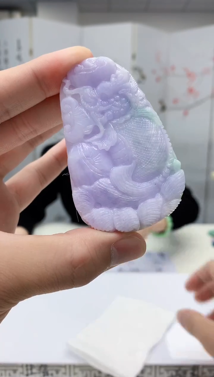 【闪购商品】定制翡翠未镶嵌4852bb-毛货挂件10