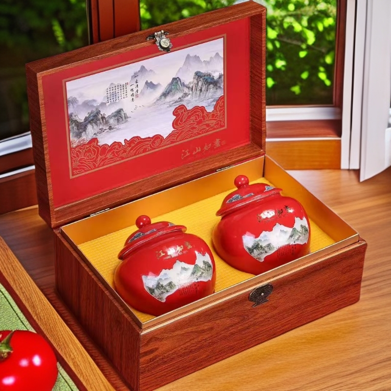 【顺丰发货】肉桂乌龙茶武夷山高端茶大红袍陶瓷礼盒装-江山如画