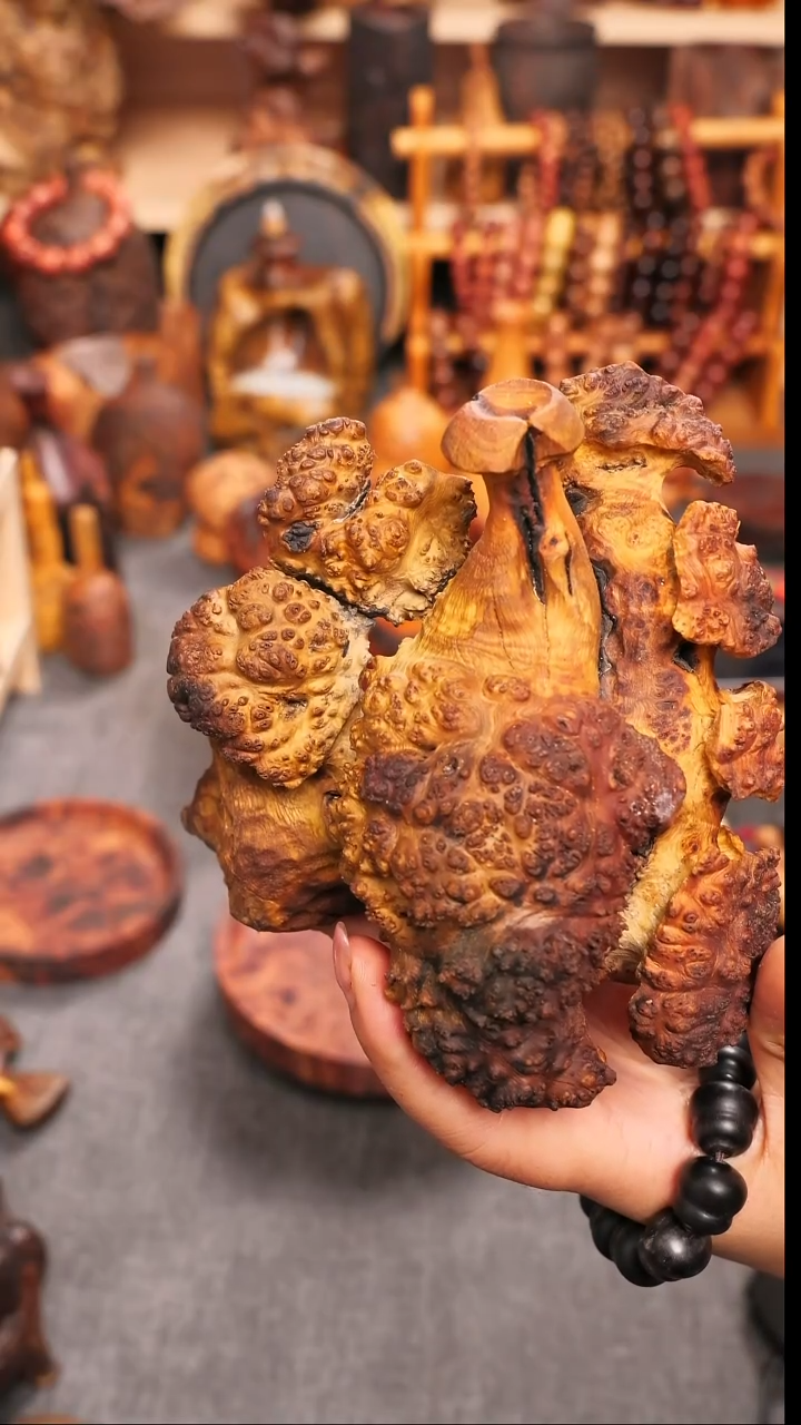 大叶紫檀（黑酸枝木类）小***爸绿皮刺云南麻利摆件