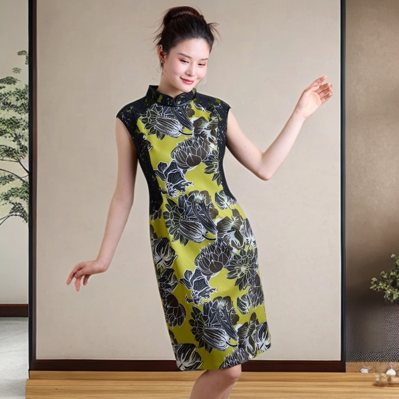 金乔设计师气质新中式短款优雅中国风旗袍复古显瘦J63CH020012