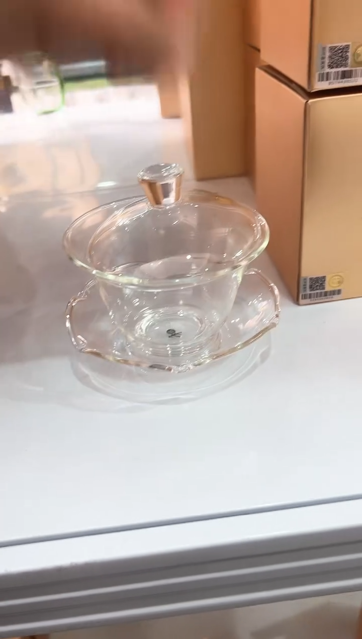 【闪购商品】禾器透明色荷叶盖碗
