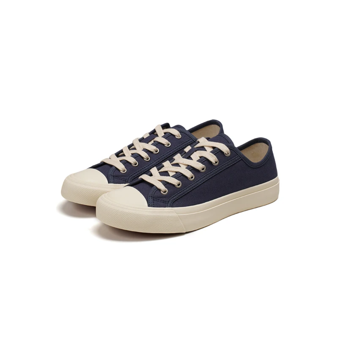 原胚棉复古欧若风低帮系带百搭平底帆布鞋 跟高3cm 240321