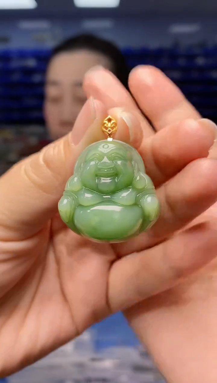 【闪购商品】和田玉吊坠(不含链)18K金镶嵌   G08756