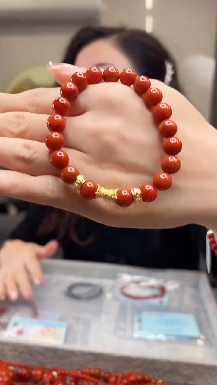 【闪购商品】南红玛瑙手串未镶嵌/18K金设计款/9mm