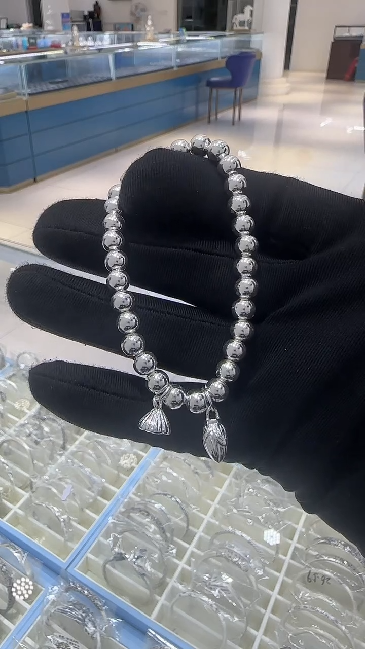 珐琅足银两世欢手链大