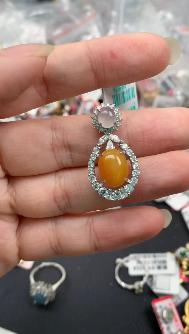 翡翠戒指银S925镶嵌天然A货缅甸翡翠