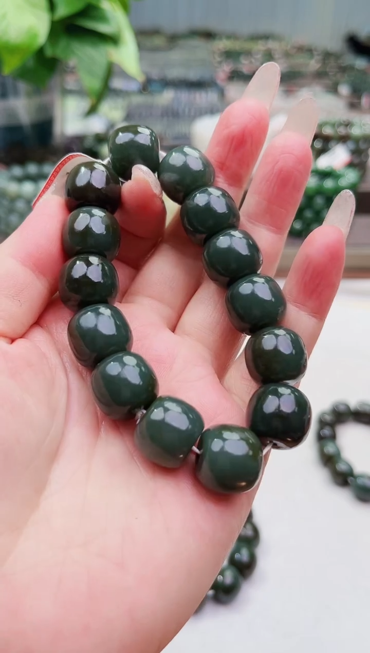 和田玉未镶嵌手串纯天然和田玉新疆且末带糖16