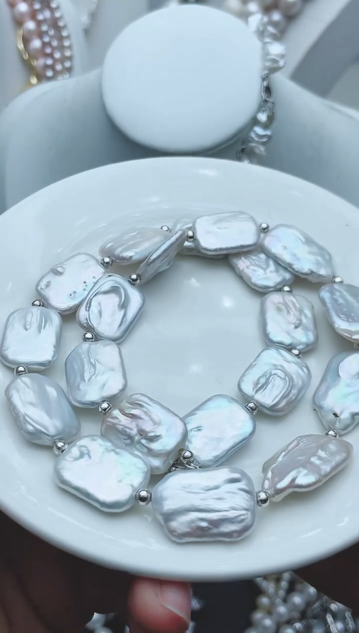 【闪购商品】淡水珍珠颈饰钛钢20