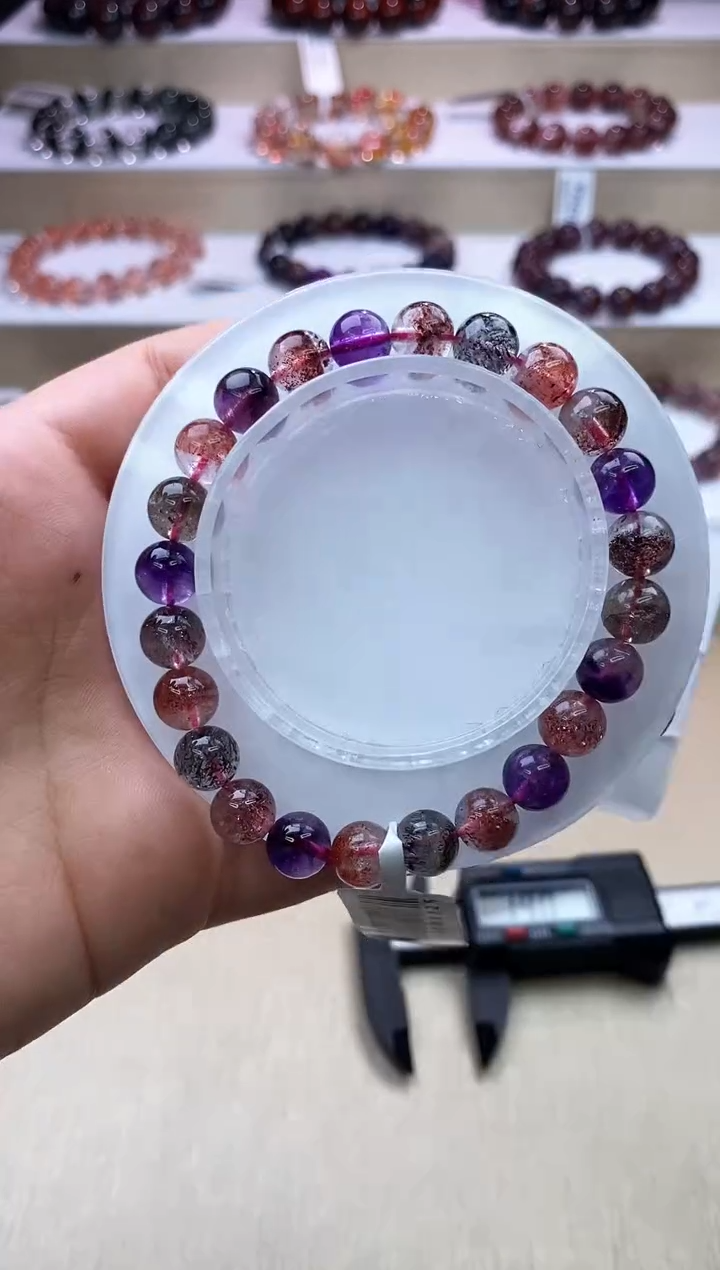 【闪购商品】水晶手链未镶嵌黑加仑超七单圈8m+