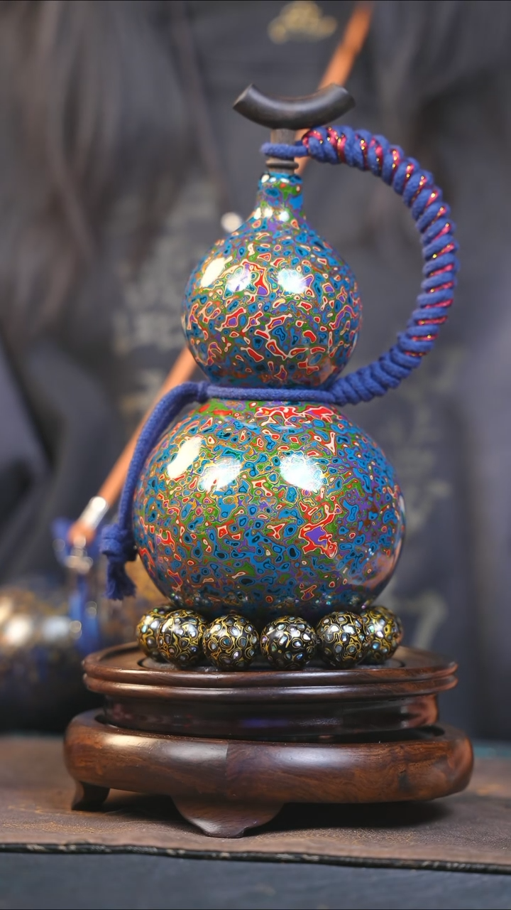 【闪购商品】YK246漆艺酒葫芦不包手串及旋转底座