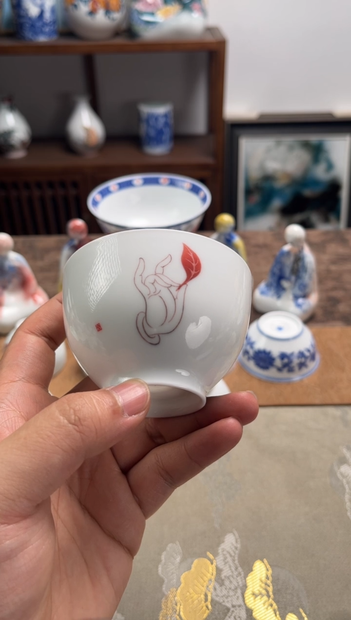 【闪购商品】 景德镇文祥窑手工釉下彩单杯