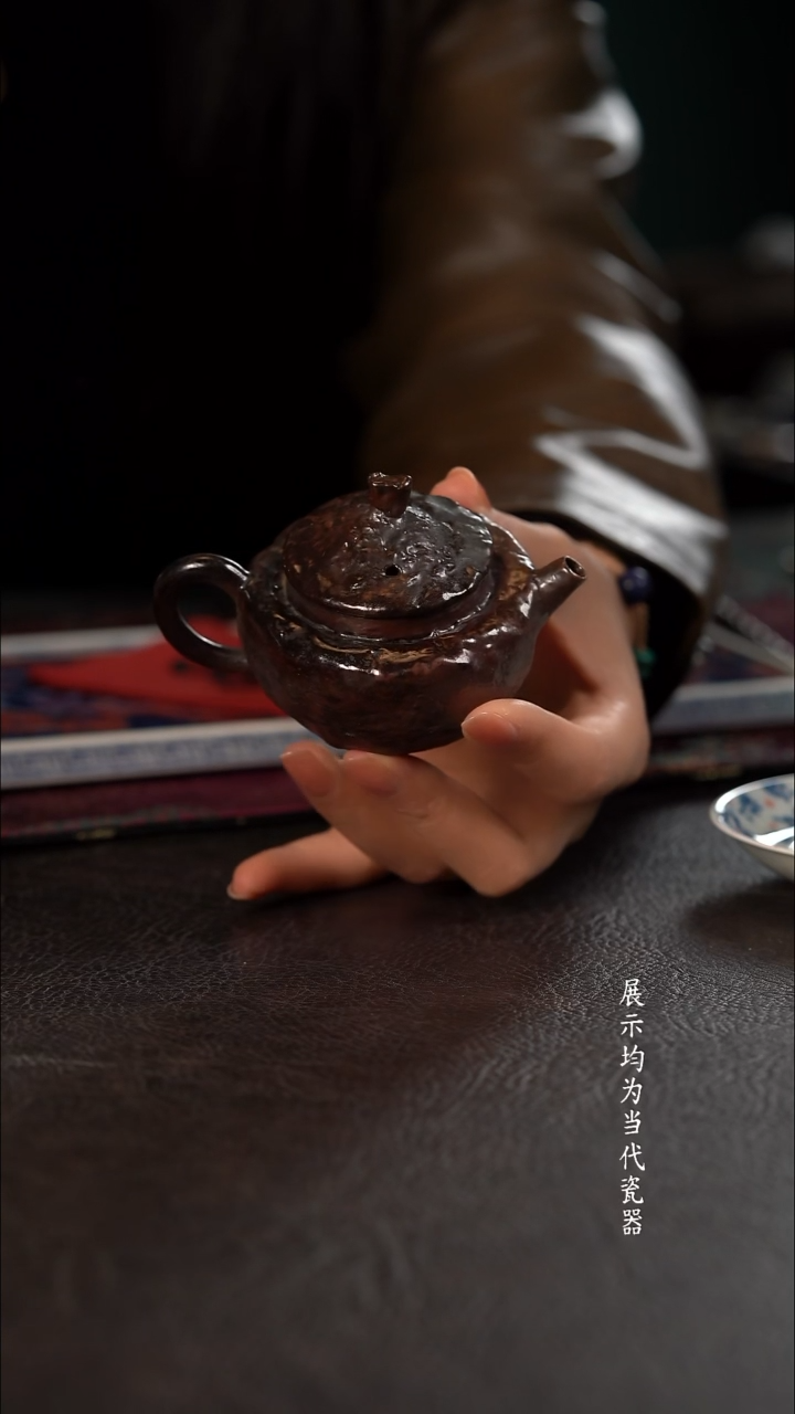 100c伟壶柴烧小泡壶 扁平