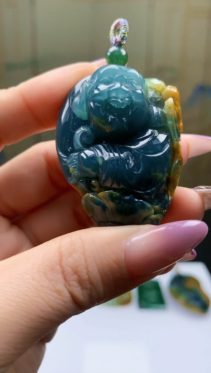 【闪购商品】定制翡翠未镶嵌4812ty-毛货挂件33