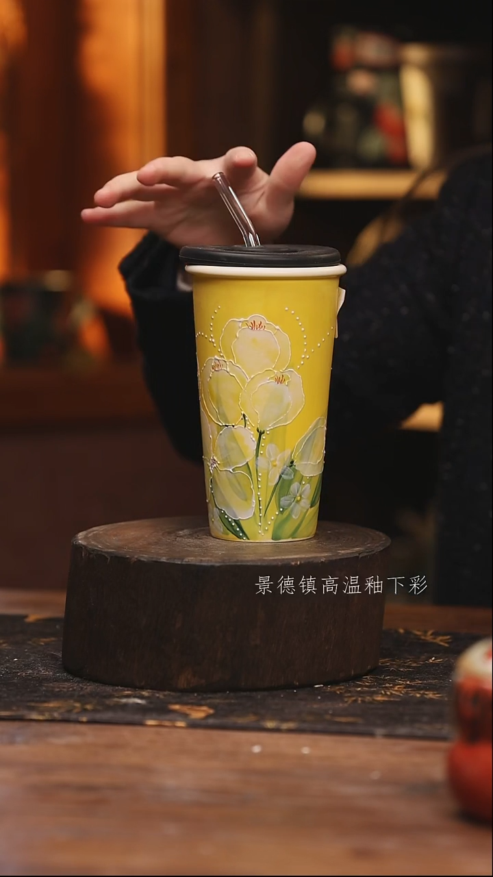 陶瓷景德镇高温釉下手绘陶瓷@L456@