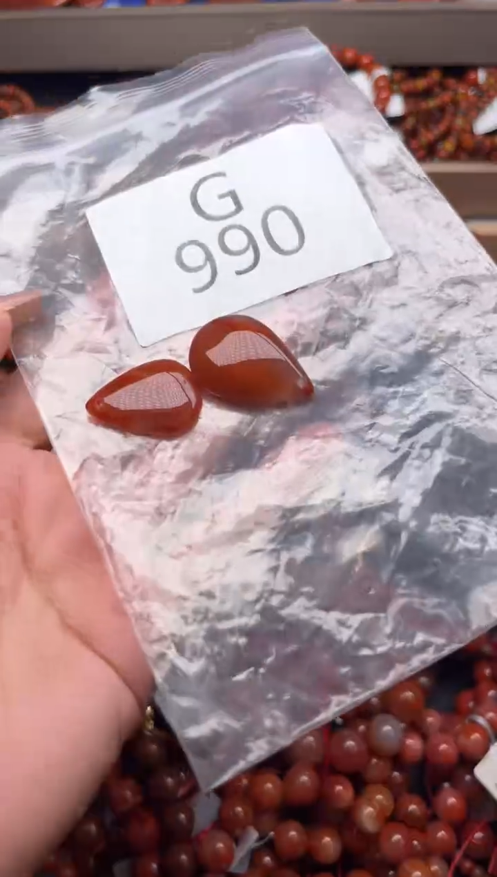 足金镶嵌南红玛瑙珠宝奇石G990