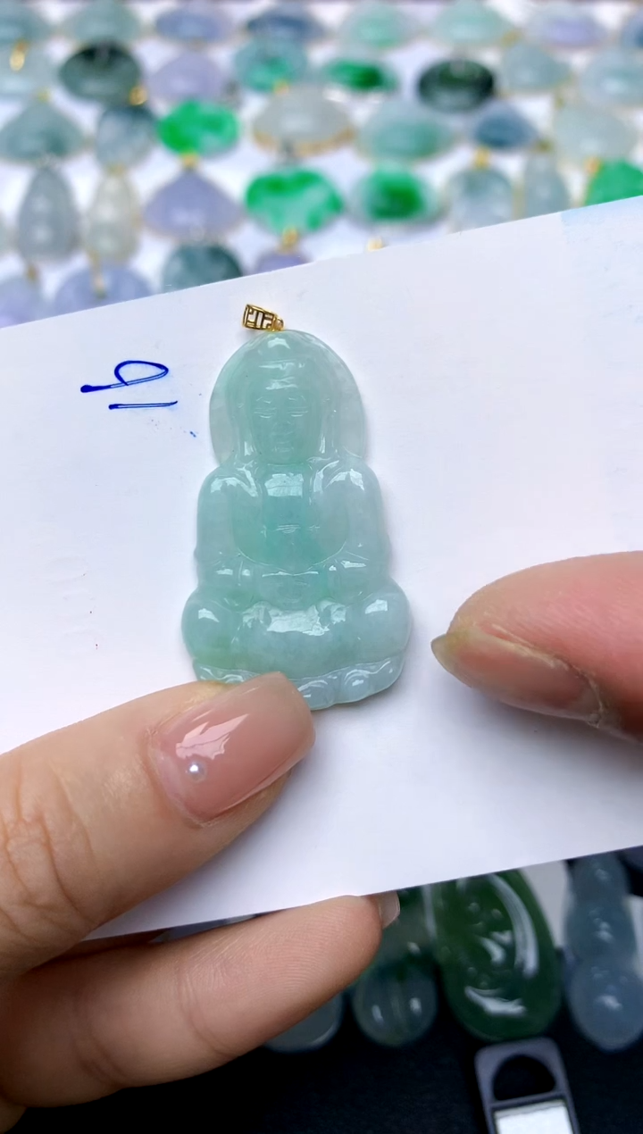 【闪购商品】翡翠颈饰18K金镶嵌16天然A货翡翠