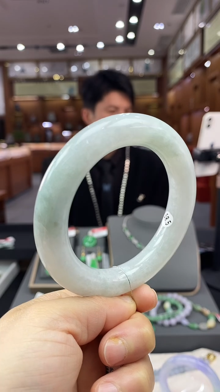 未镶嵌手镯翡翠微*有纹58.5手镯
