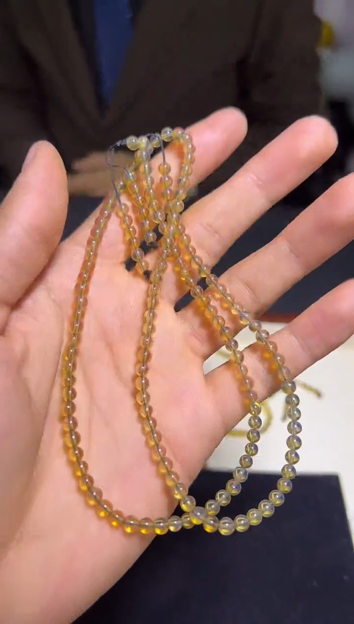 琥珀颈饰未镶嵌蓝珀108佛珠  4MM （多样性发货）