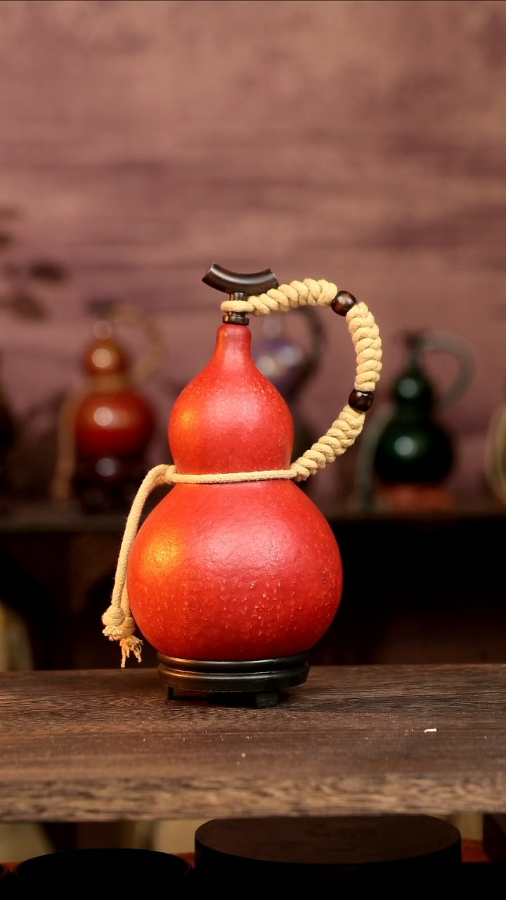  711【微瑕】号中药煮色  600ml左右 大漆葫芦水壶/酒壶 一物一拍