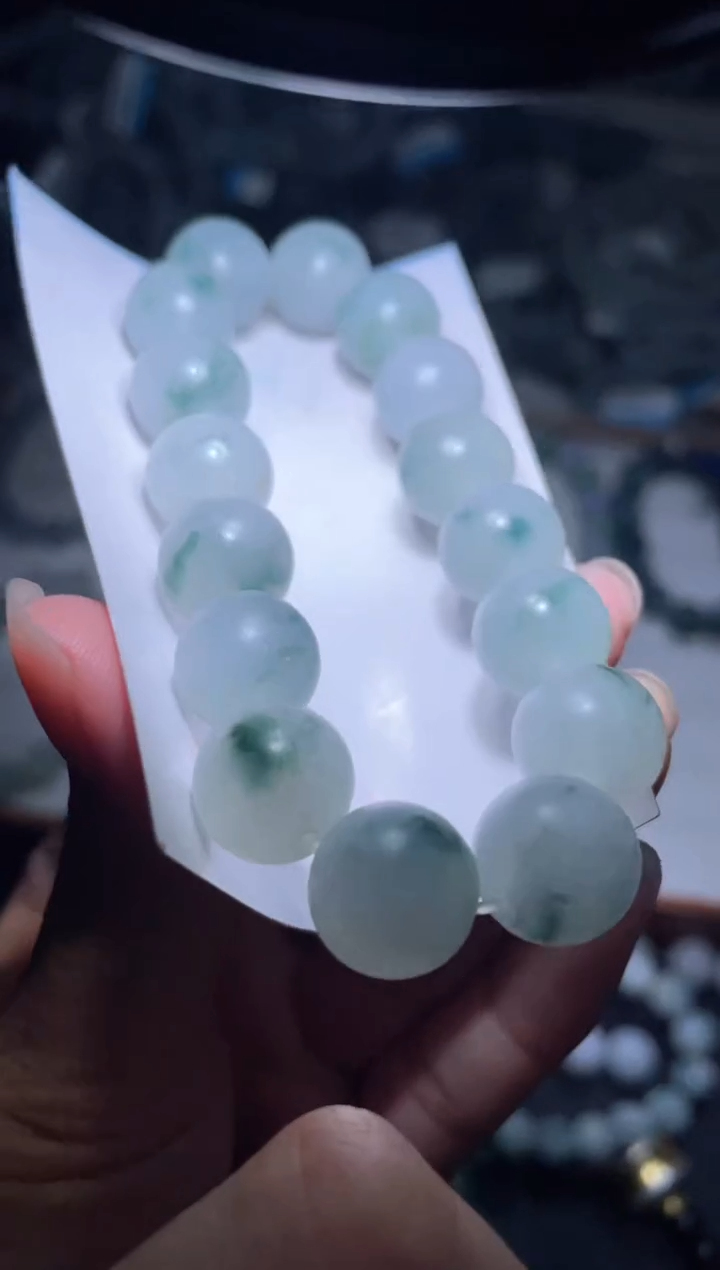 未镶嵌定制翡翠天然缅甸翡翠手串24