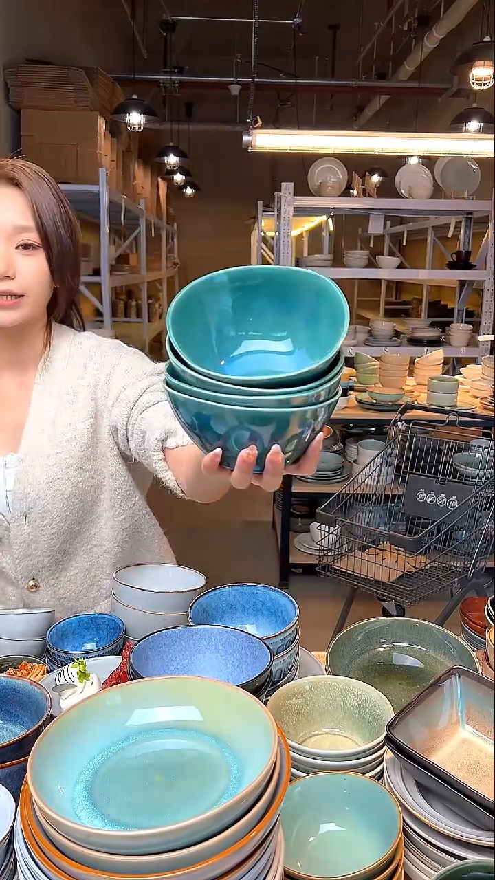 瓷37【瑕疵】外贸尾货窑变釉下彩