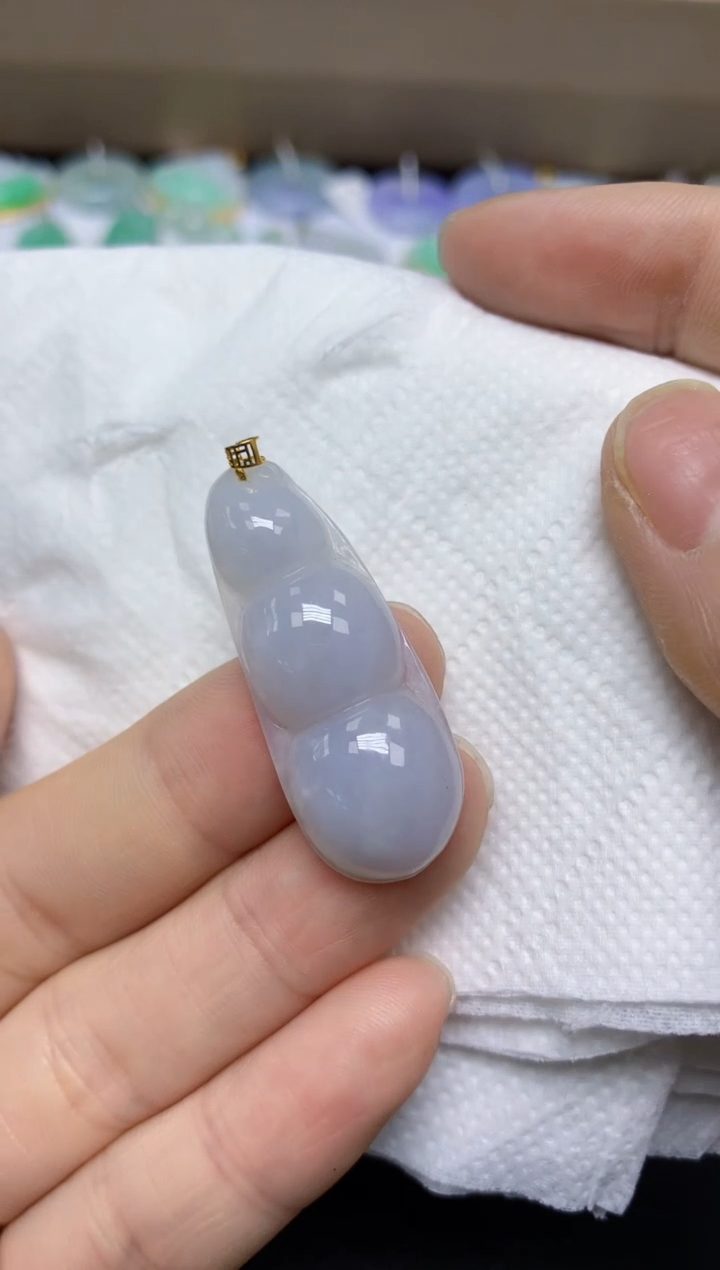 【闪购商品】翡翠挂件18K金镶嵌 天然翡翠A货