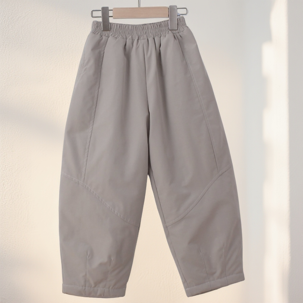 夹棉加厚保暖裤男女童2025冬季新款休闲松紧腰显瘦外穿宽松裤子